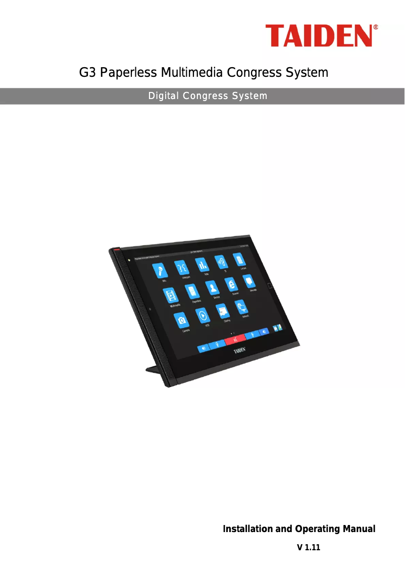 Page n°1 - Manuel utilisateur TAIDEN HCS-8300ME