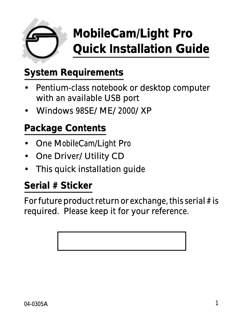 Page 1 de la notice Manuel utilisateur Siig CE-UMCP12