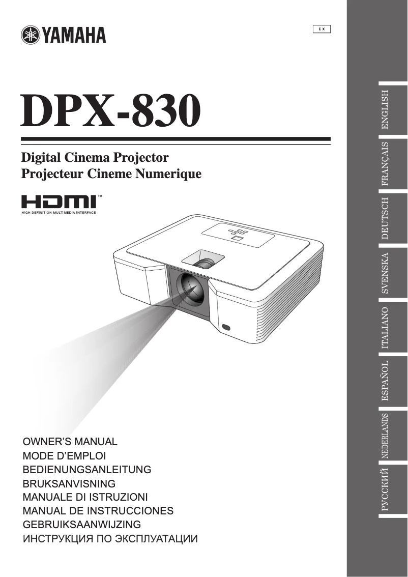 Image de la première page du manuel de l'appareil DPX-830