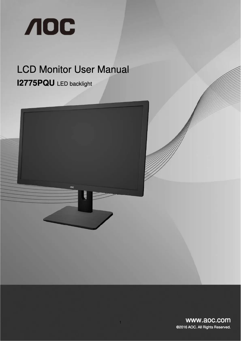 Page 1 de la notice Manuel utilisateur AOC I2775PQU