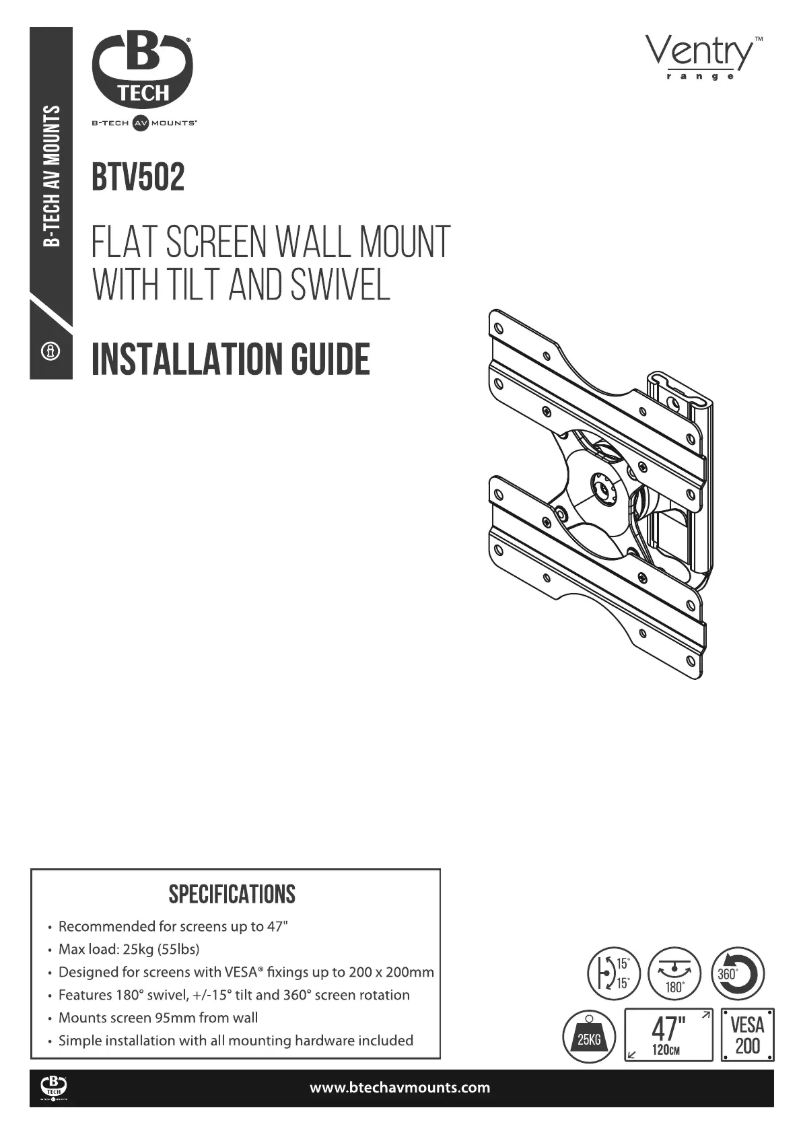 Page n°1 - Guide d'installation B-Tech BTV502
