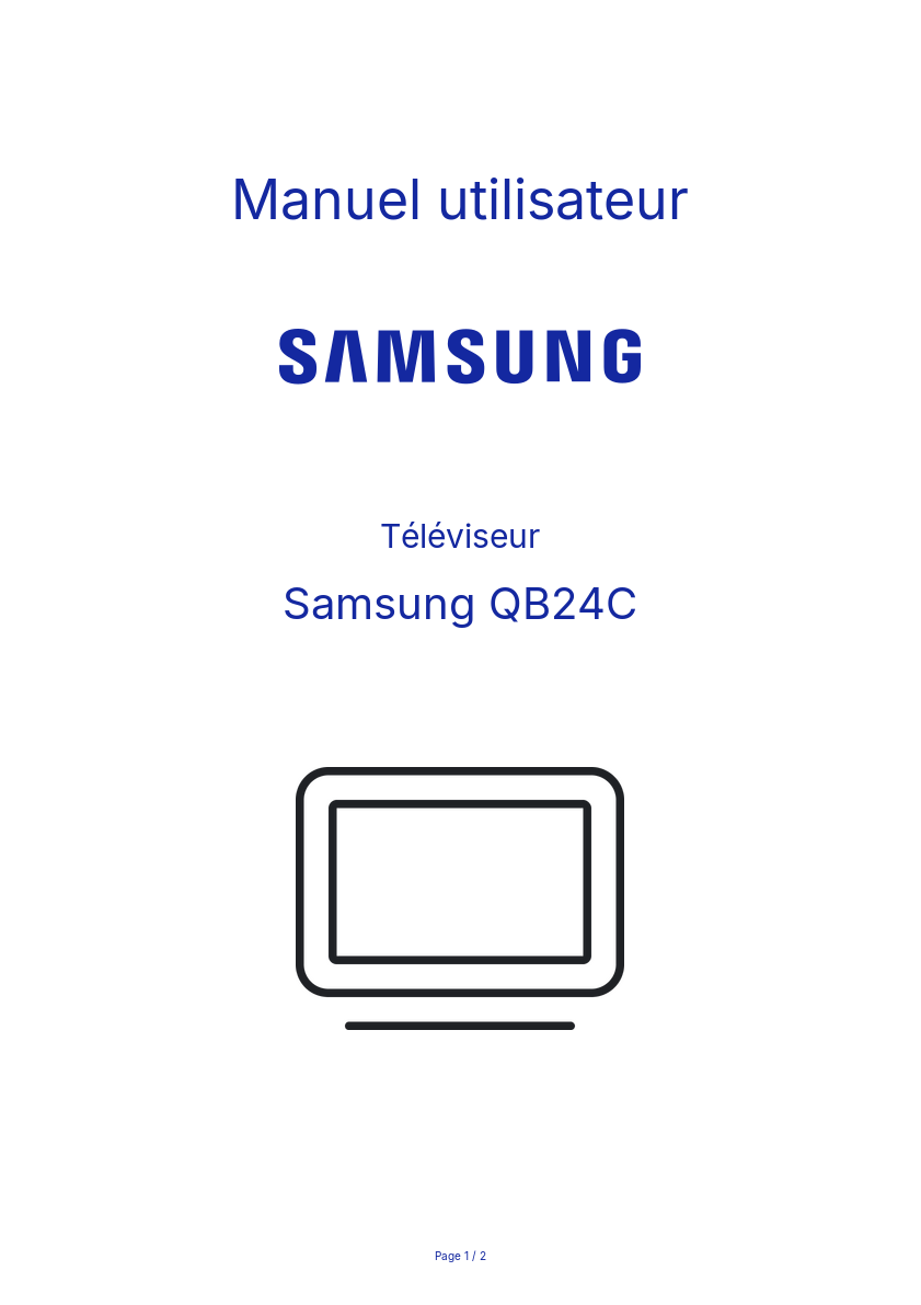 Page n°1 - Manuel utilisateur Samsung QB24C