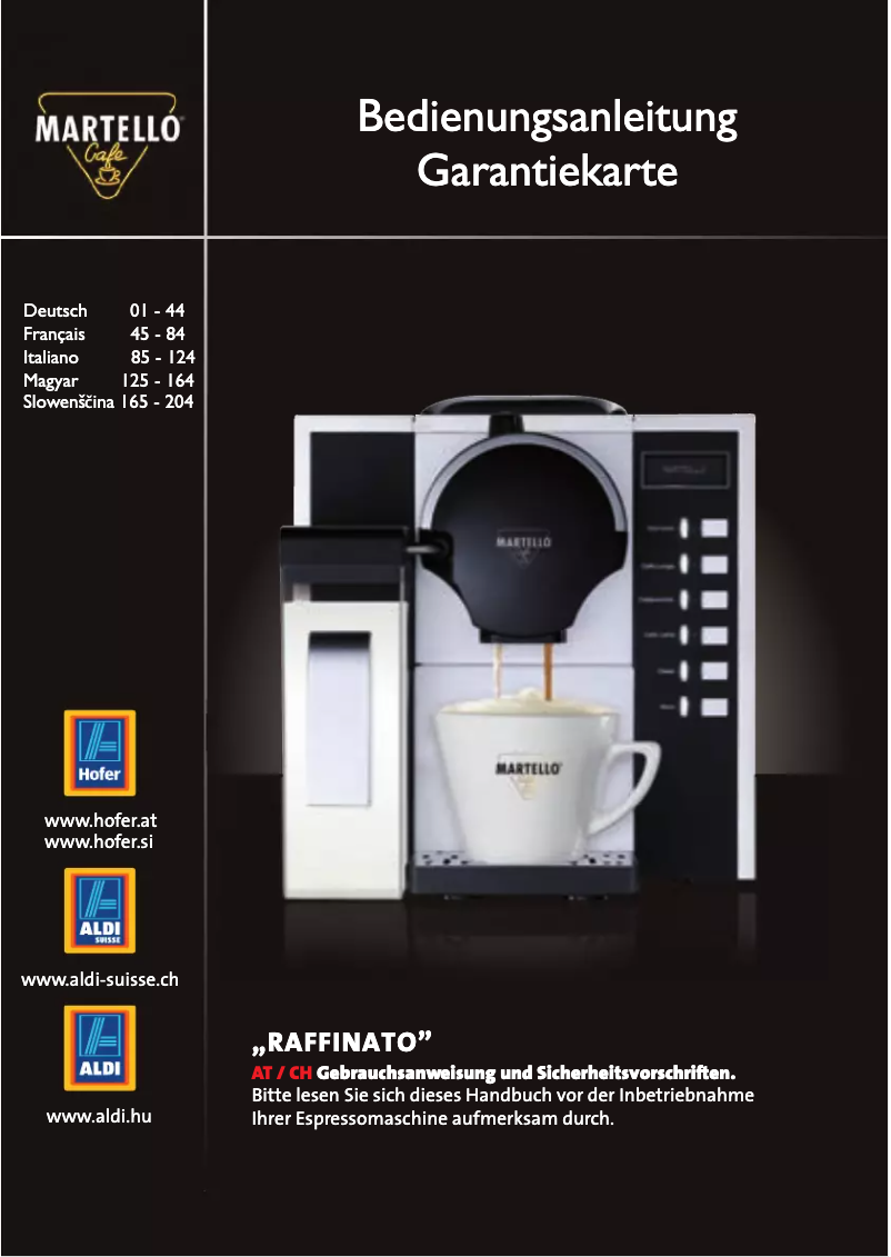 Page n°1 - Manuel utilisateur Martello Raffinato