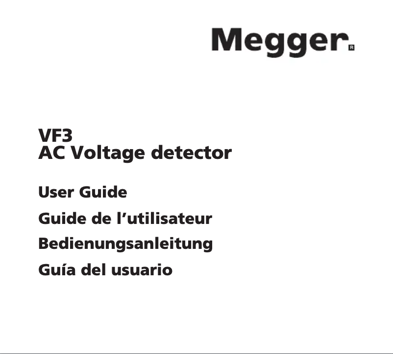 Page 1 de la notice Manuel utilisateur Megger VF3