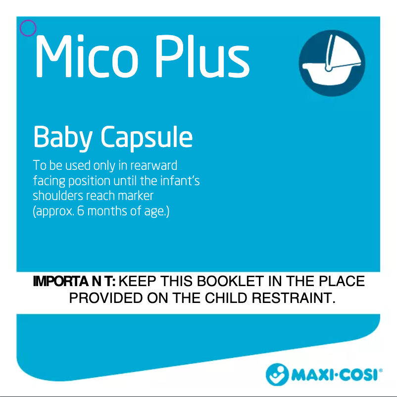 Page 1 de la notice Manuel utilisateur Maxi-Cosi Mico Plus