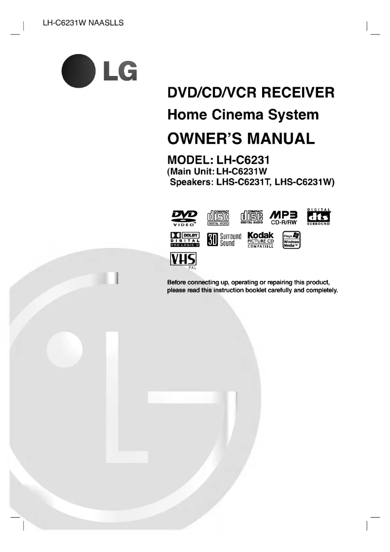 Page 1 de la notice Manuel utilisateur LG LH-C6231W