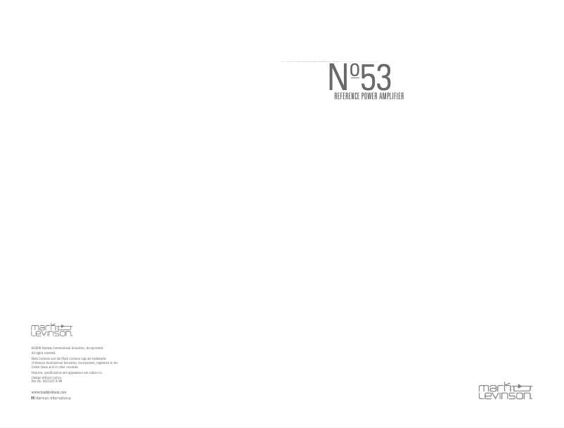 Page n°1 - Brochure Mark Levinson No53