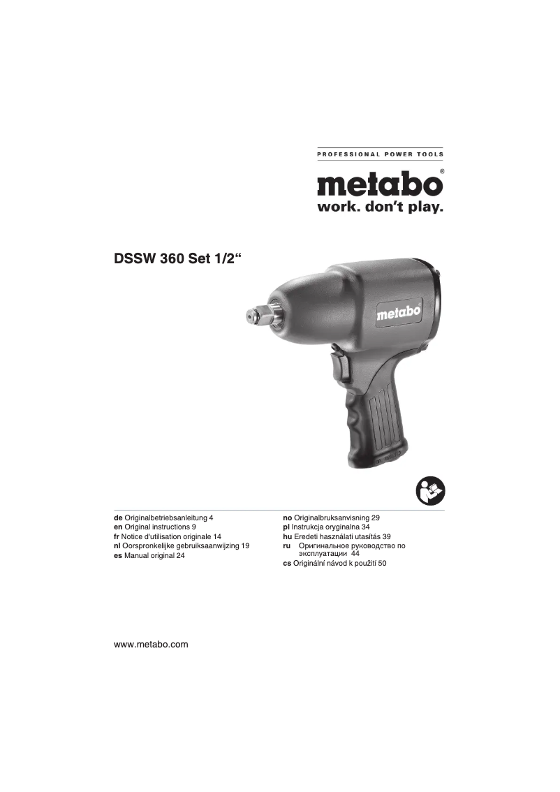 Página 1 del manual Manual de usuario Metabo DSSW 360 Set