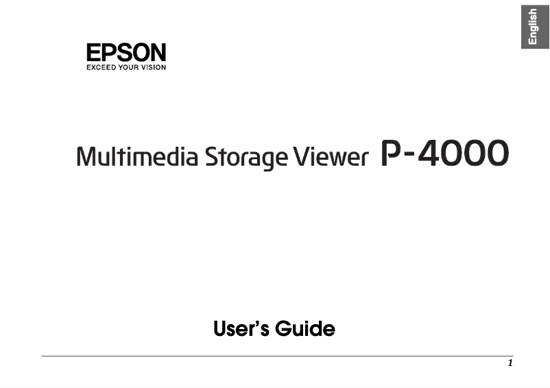 Page 1 de la notice Manuel utilisateur Epson P-4000