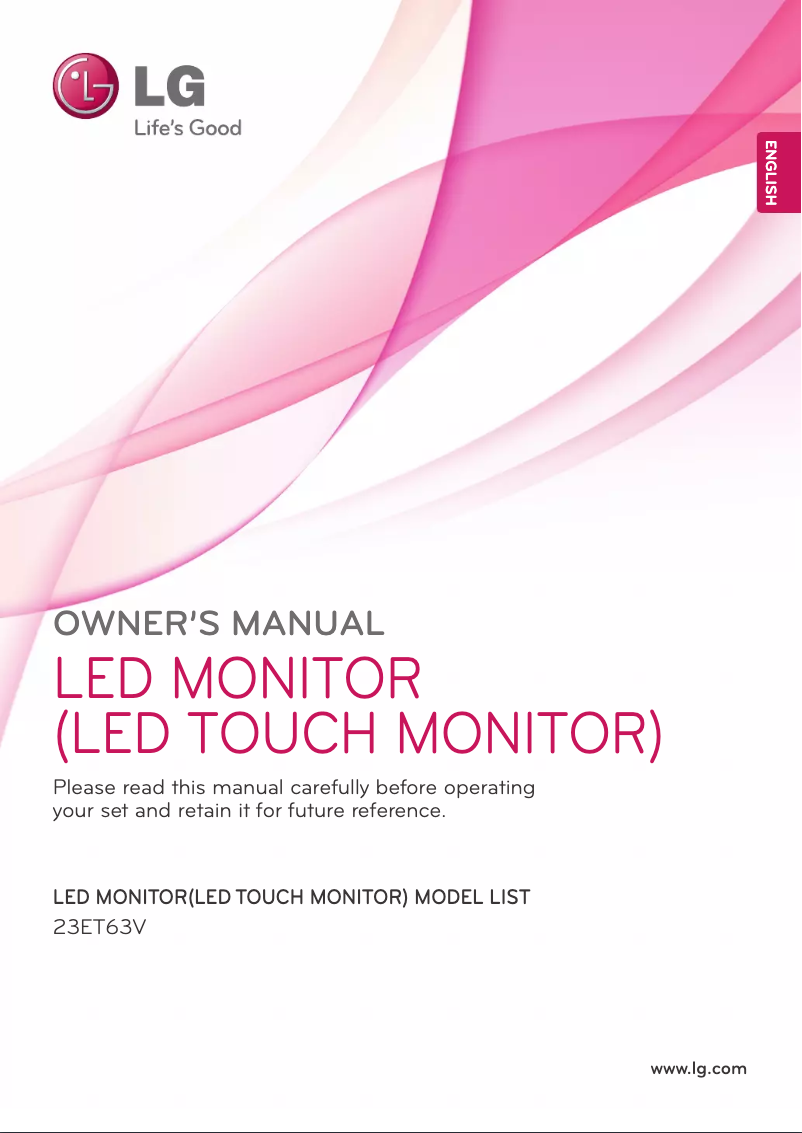 Page 1 de la notice Manuel utilisateur LG 23ET63B