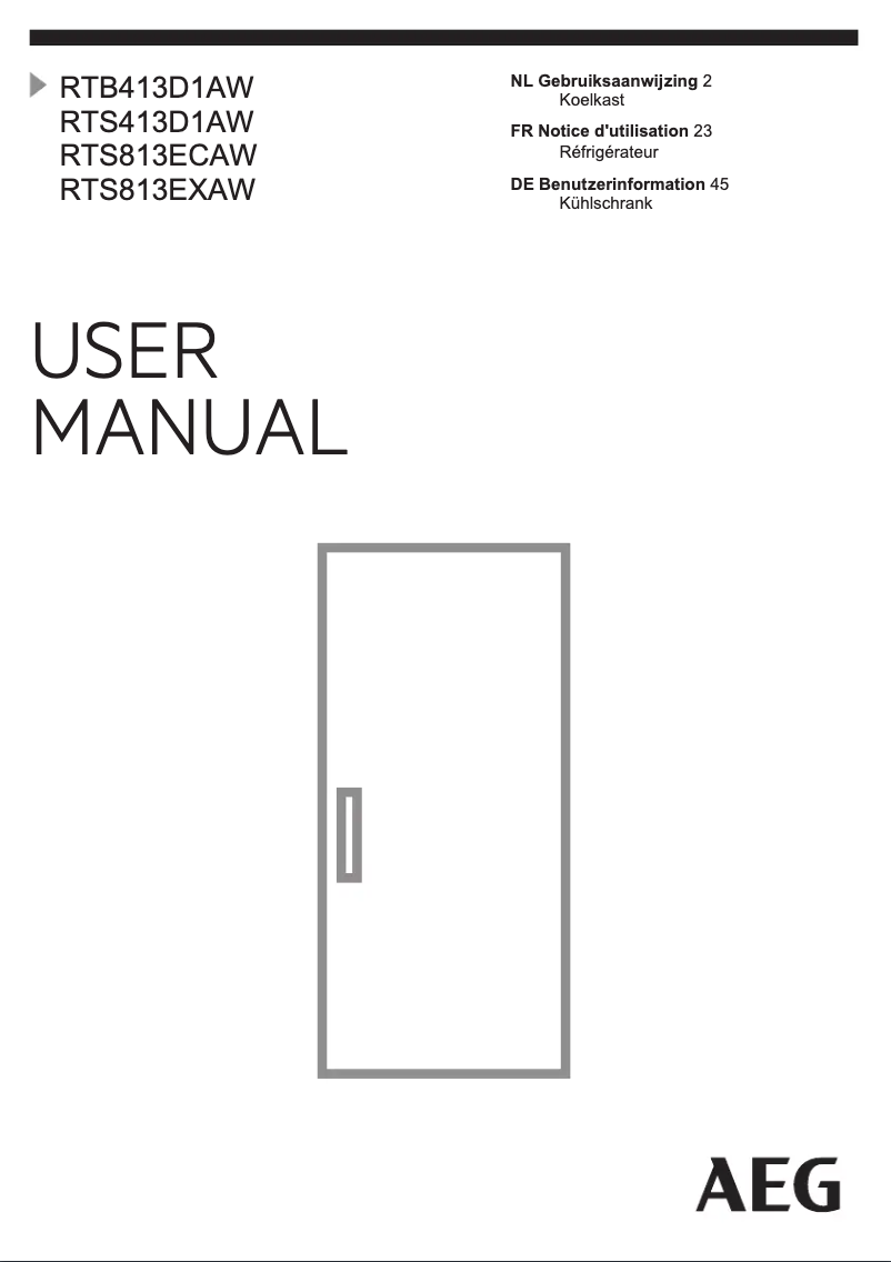 Página 1 del manual Manual de usuario AEG RTS813EXAW