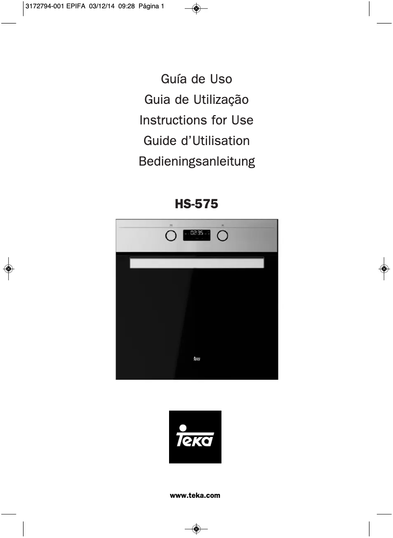 Page n°1 - Manuel utilisateur Teka HS-575