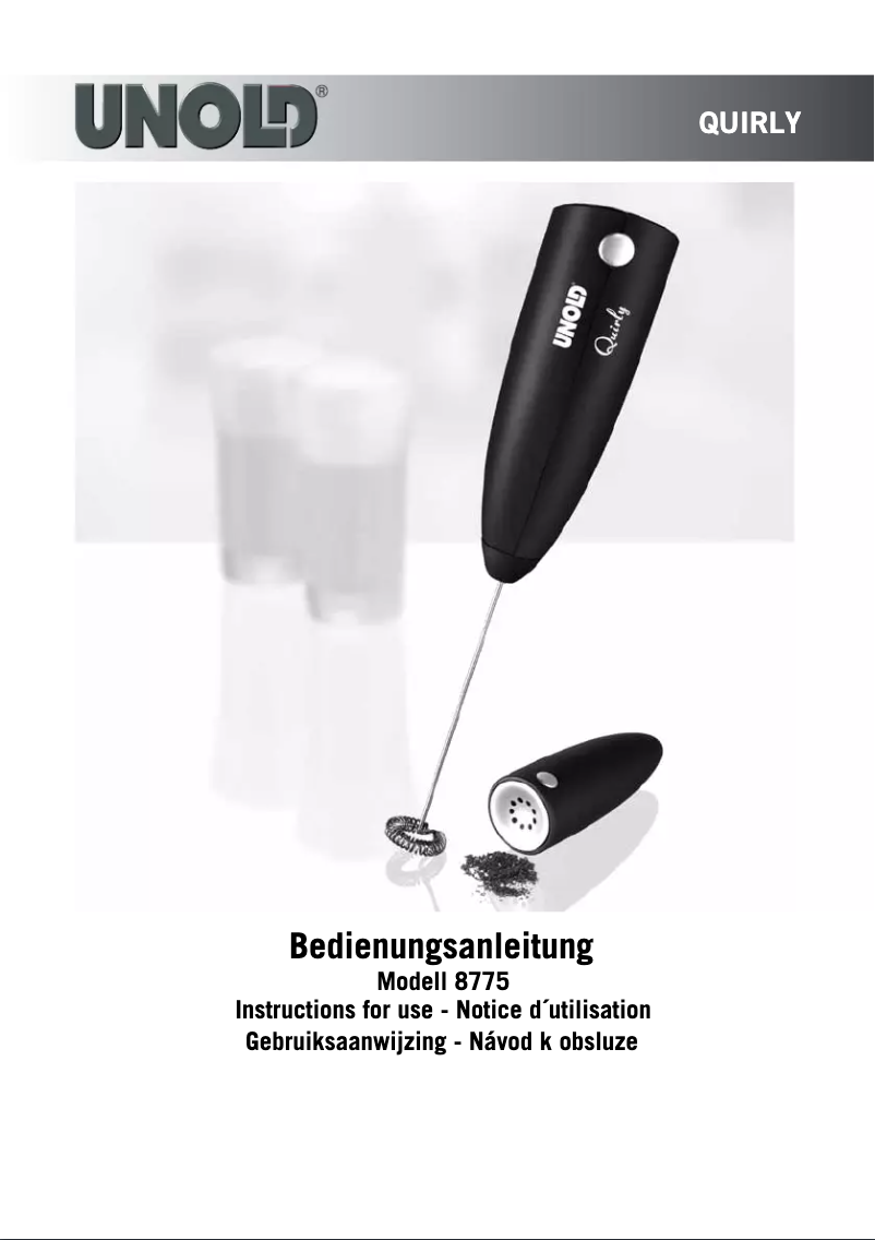 Page 1 de la notice Manuel utilisateur Unold Quirly 8775