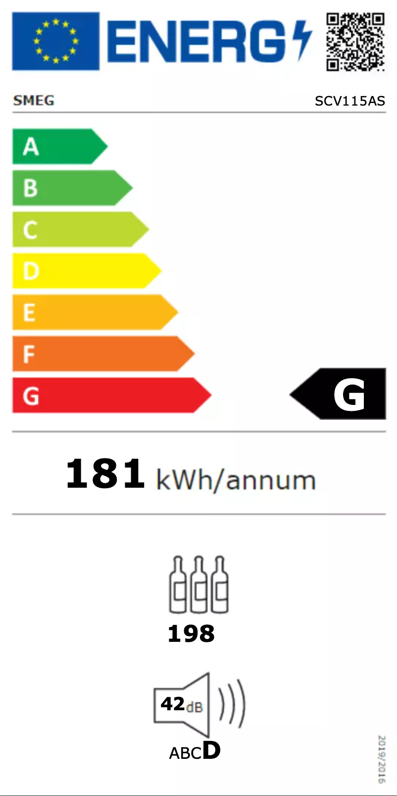 Page n°1 - Label énergétique Smeg SCV115AS