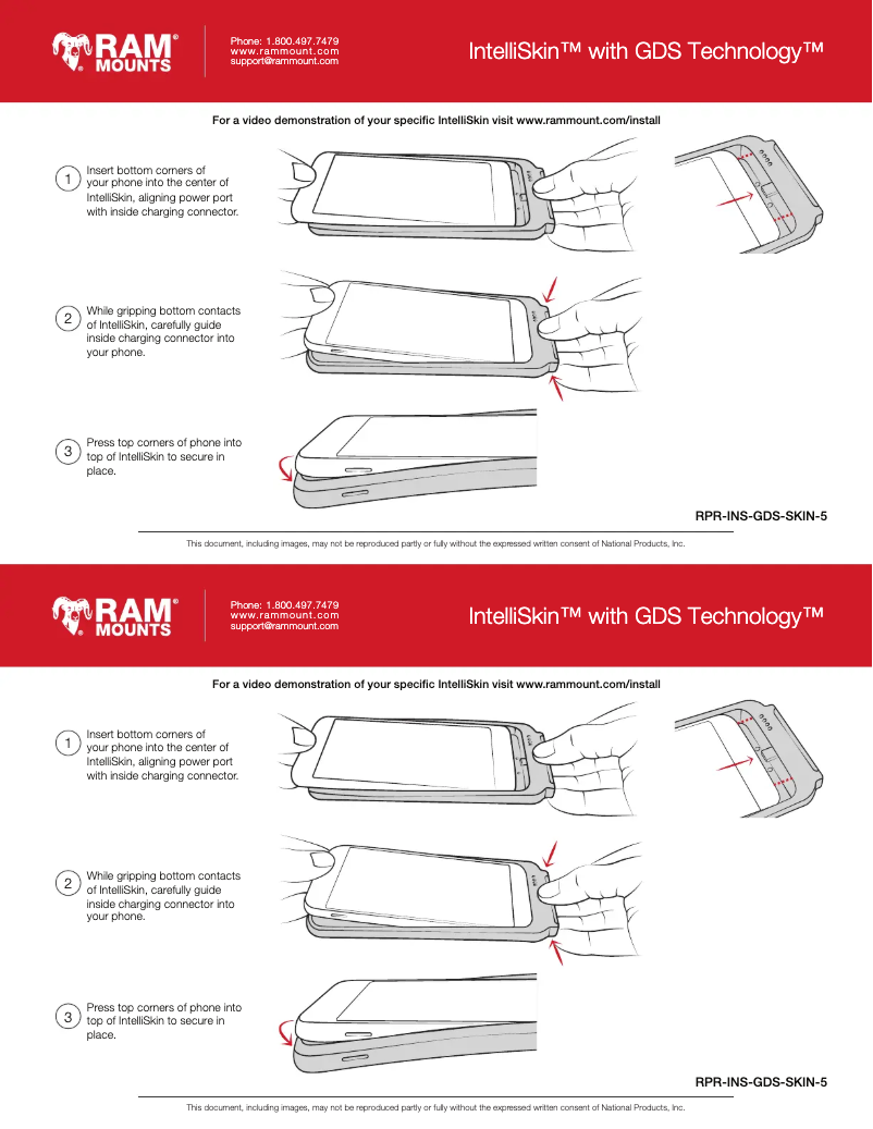 Image de la première page du manuel de l'appareil IntelliSkin RAM-GDS-SKIN-SAM25