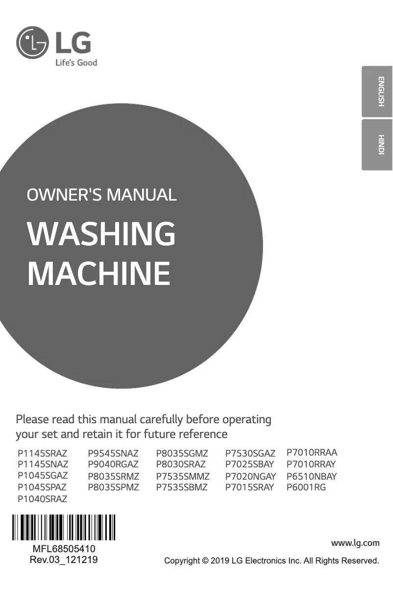 Page 1 de la notice Manuel utilisateur LG P8030SRAZ