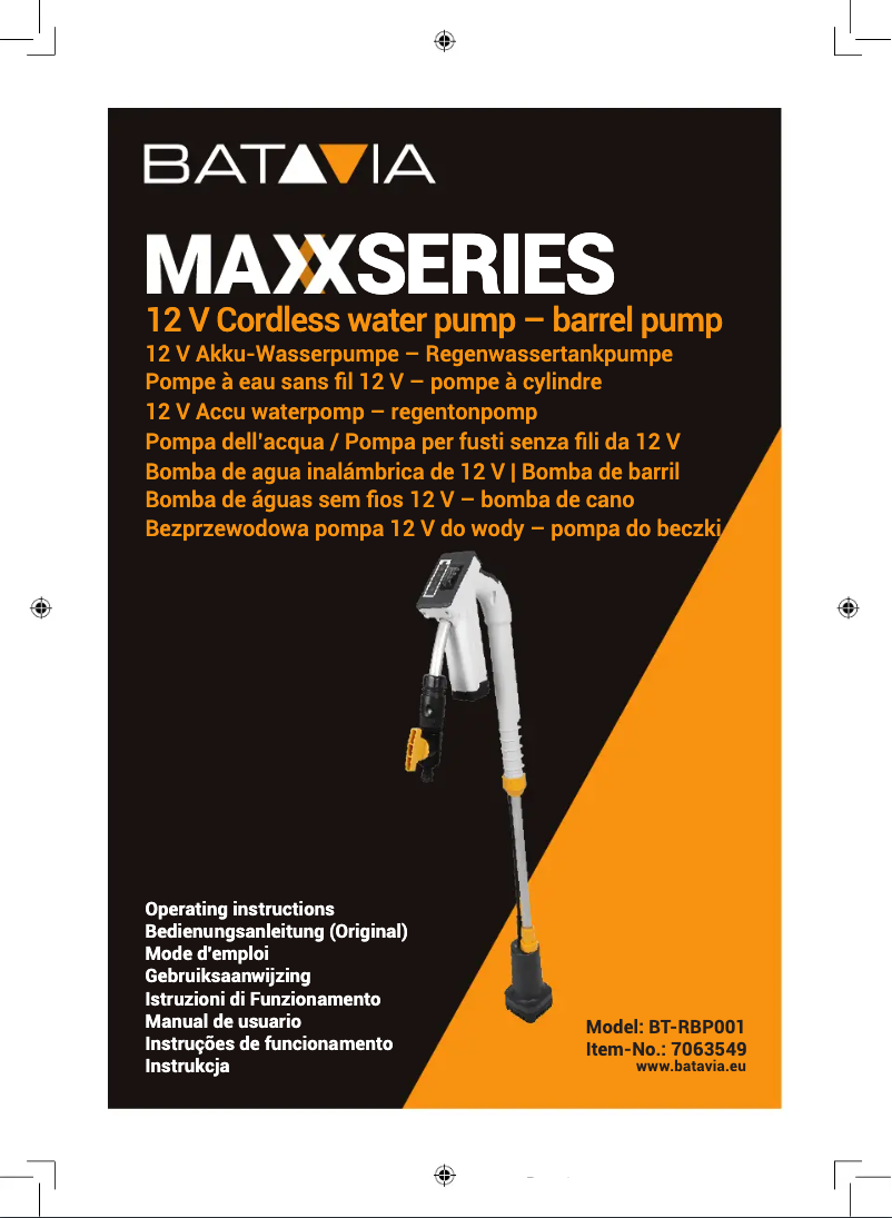 Page 1 de la notice Manuel utilisateur Batavia MAXX BT-RBP001