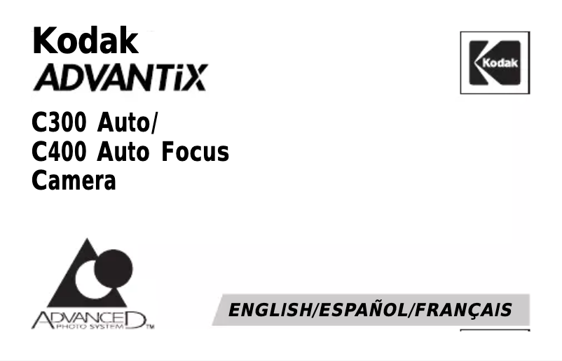 Image de la première page du manuel de l'appareil Advantix C400 Auto Focus
