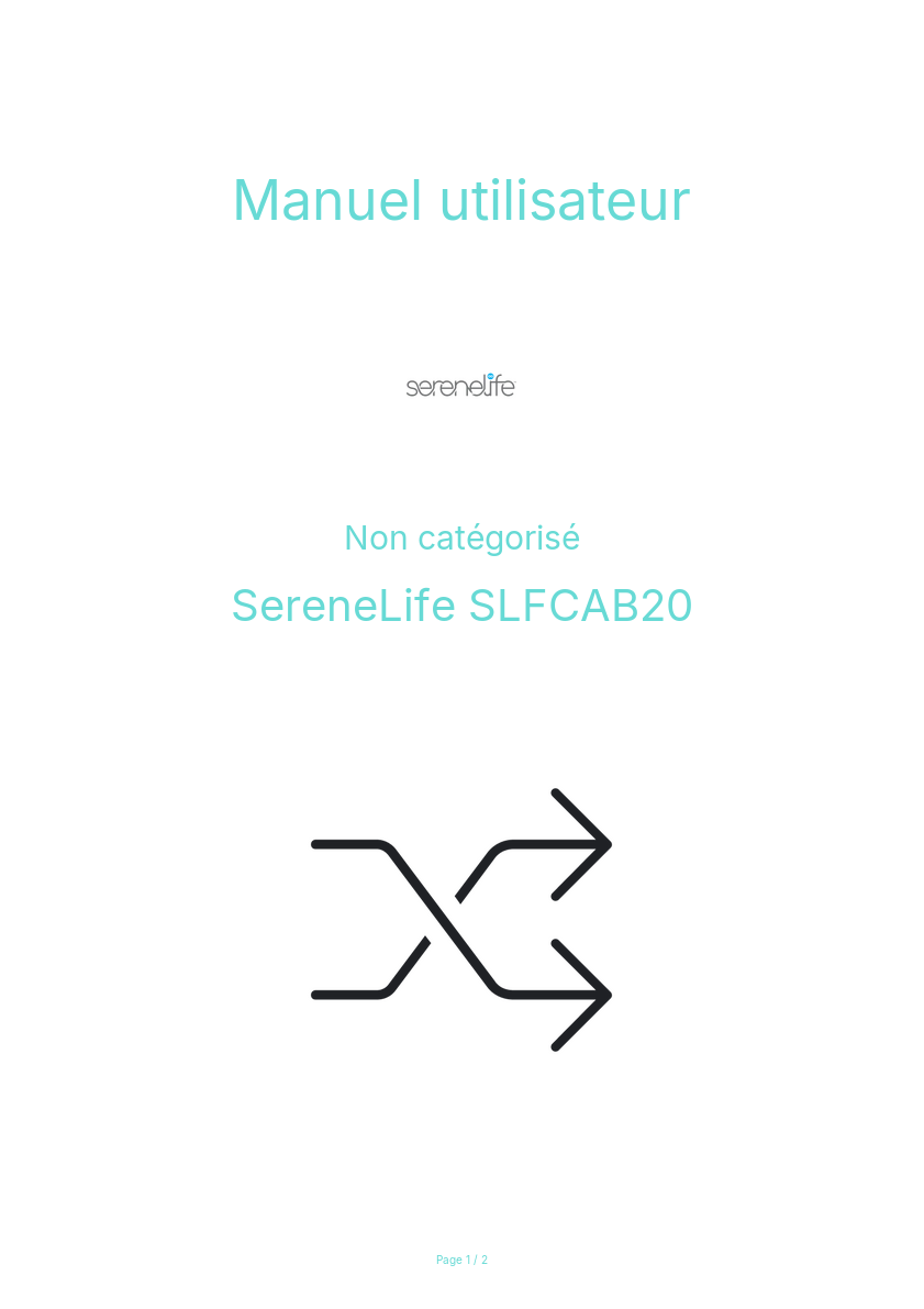 Image de la première page du manuel de l'appareil SLFCAB20