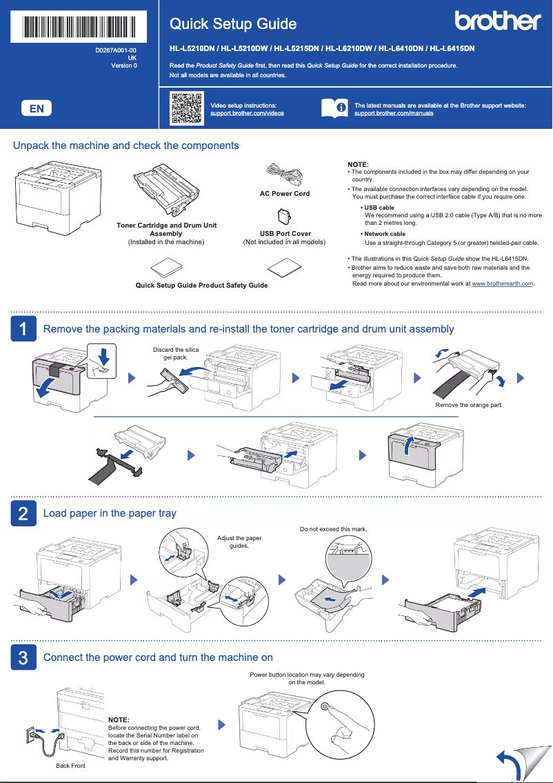 Page n°1 - Manuel utilisateur Brother HL-L5215DN
