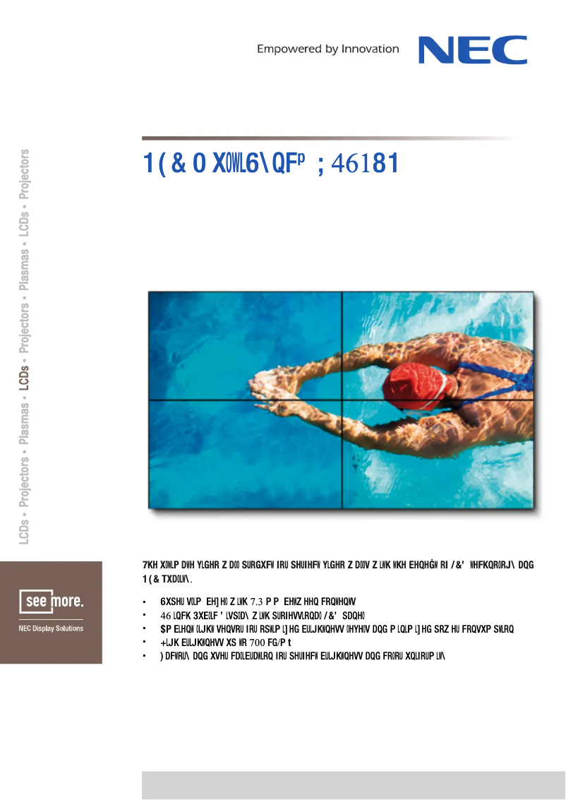 Image de la première page du manuel de l'appareil MultiSync X461UN