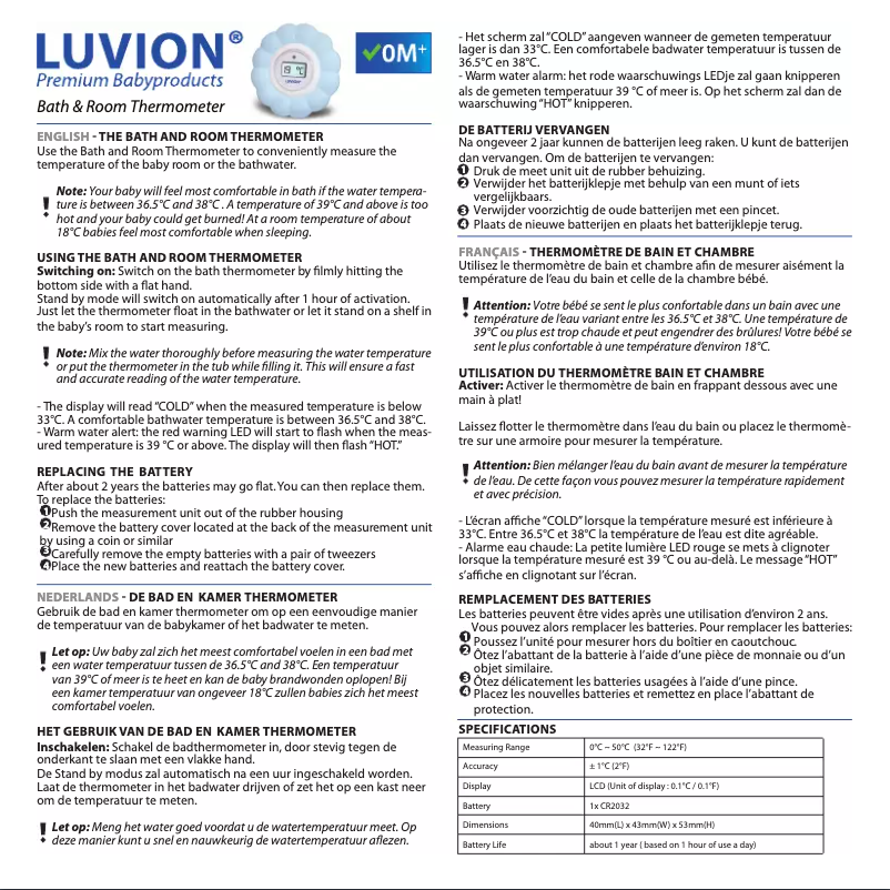 Image de la première page du manuel de l'appareil Blue