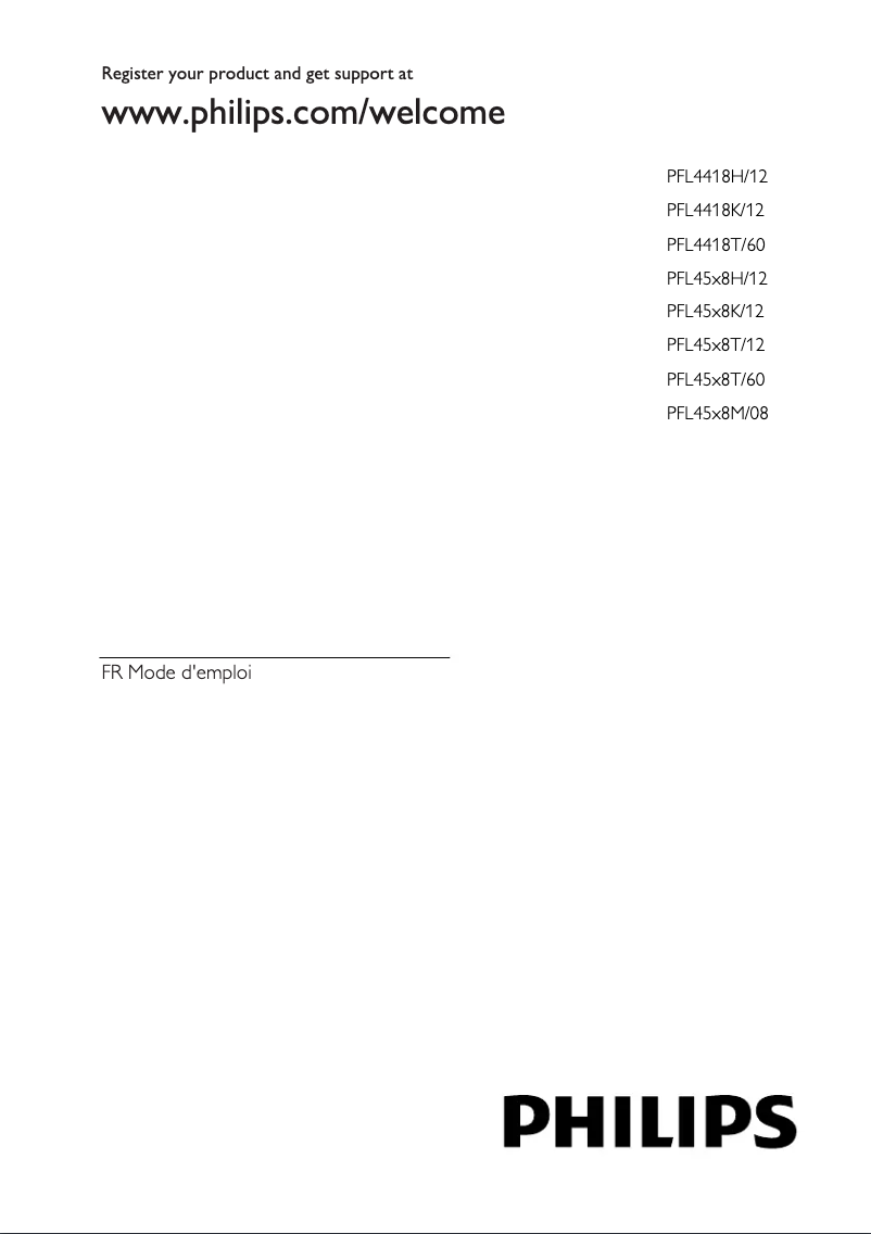 Image de la première page du manuel de l'appareil 46PFL4508H