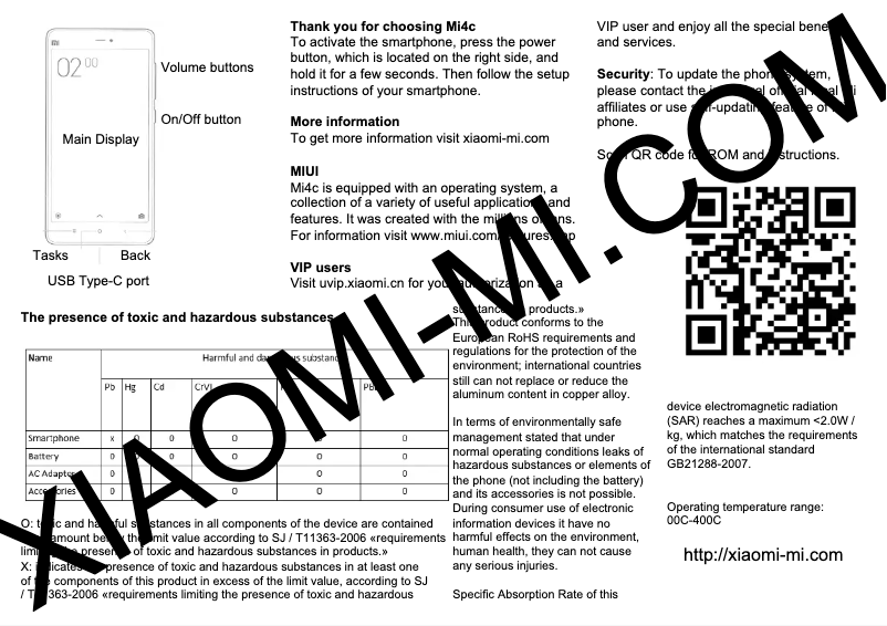 Page n°1 - Manuel utilisateur Xiaomi Mi 4i