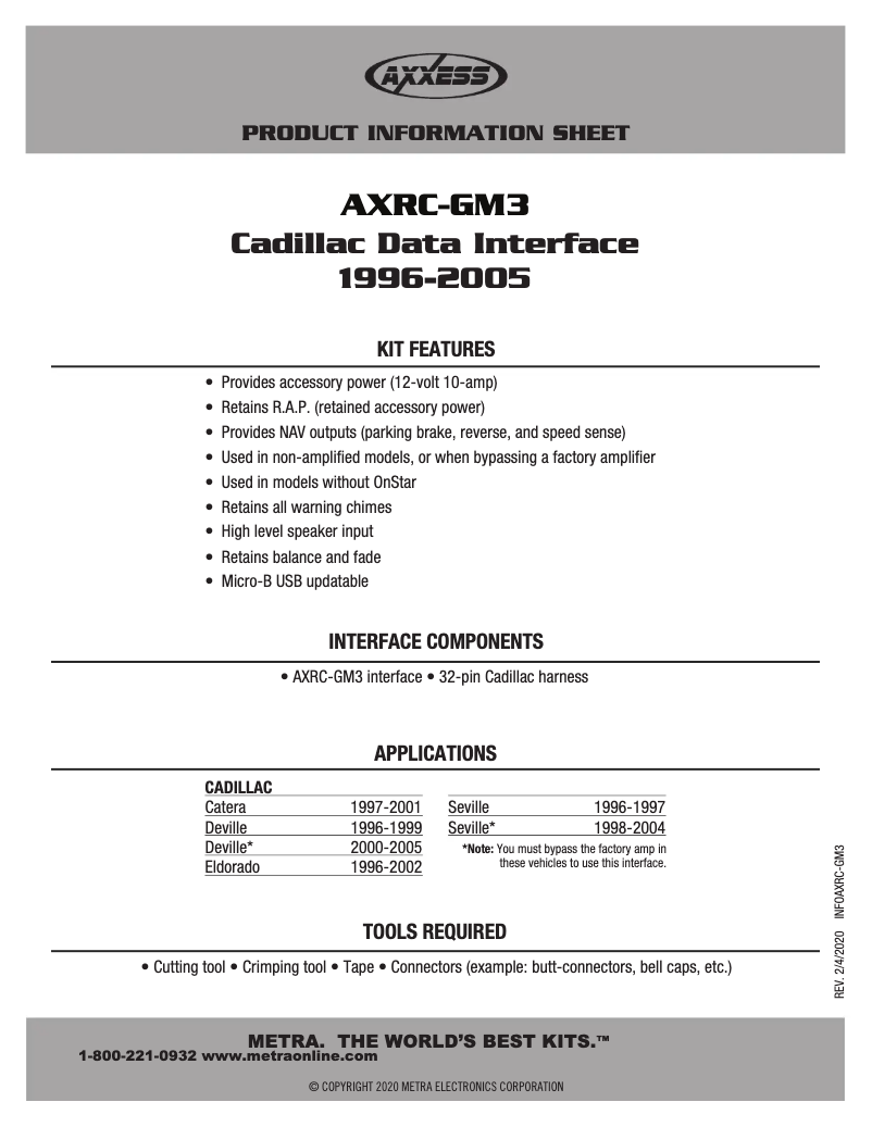 Image de la première page du manuel de l'appareil AXRC-GM3