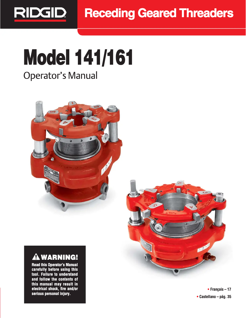 Página 1 del manual Manual de usuario Ridgid 161