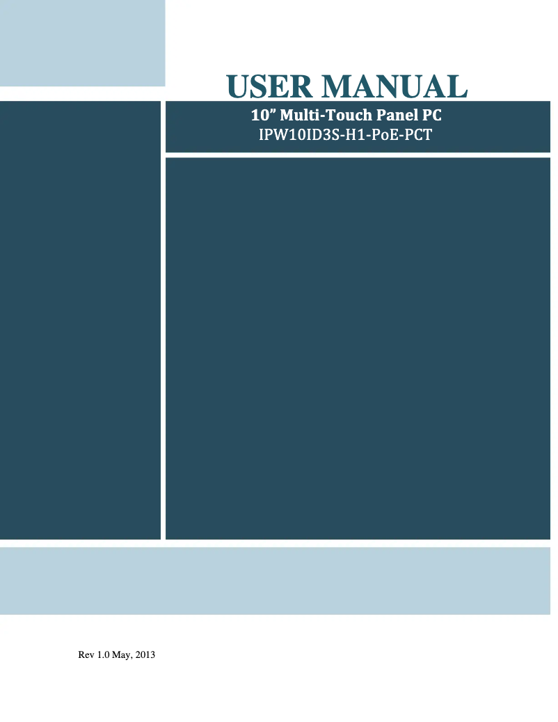 Image de la première page du manuel de l'appareil IPW10ID3S-H1-PoE-PCT