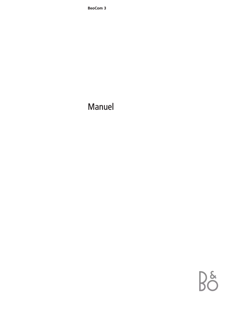 Image de la première page du manuel de l'appareil Beocom 3