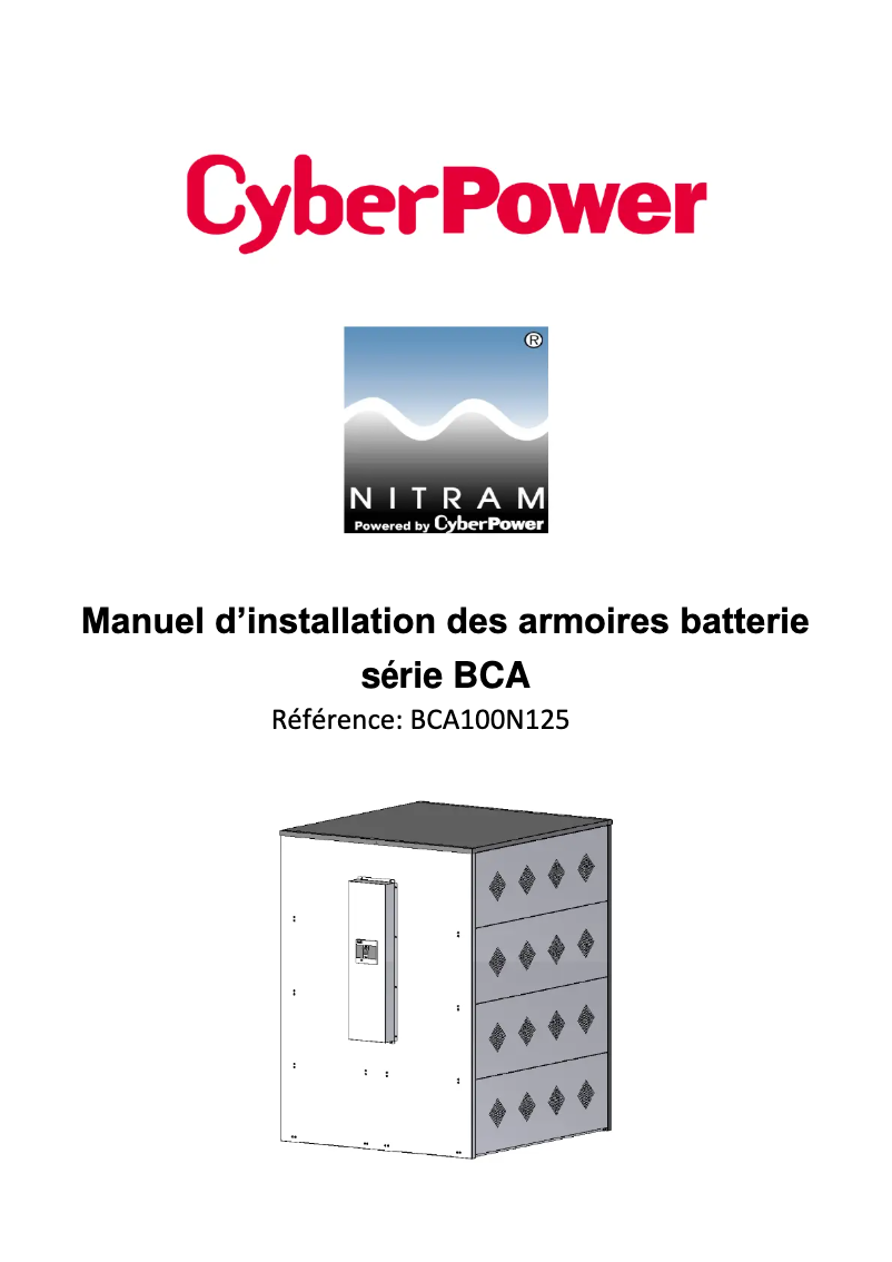 Image de la première page du manuel de l'appareil BCA100N125