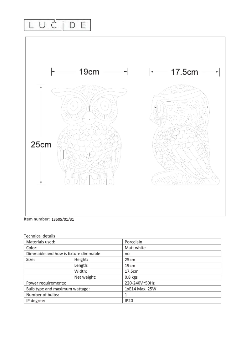 Page n°1 - Manuel utilisateur Lucide Owl