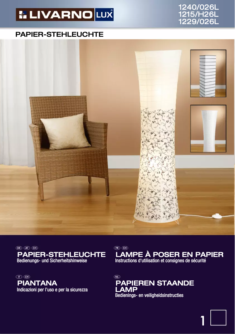 Page 1 de la notice Manuel utilisateur Livarno Lux IAN 56689