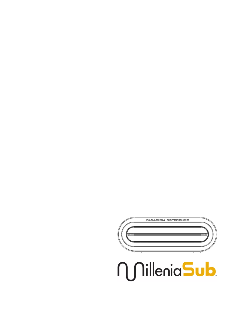 Page n°1 - Mode d'emploi Paradigm MilleniaSub