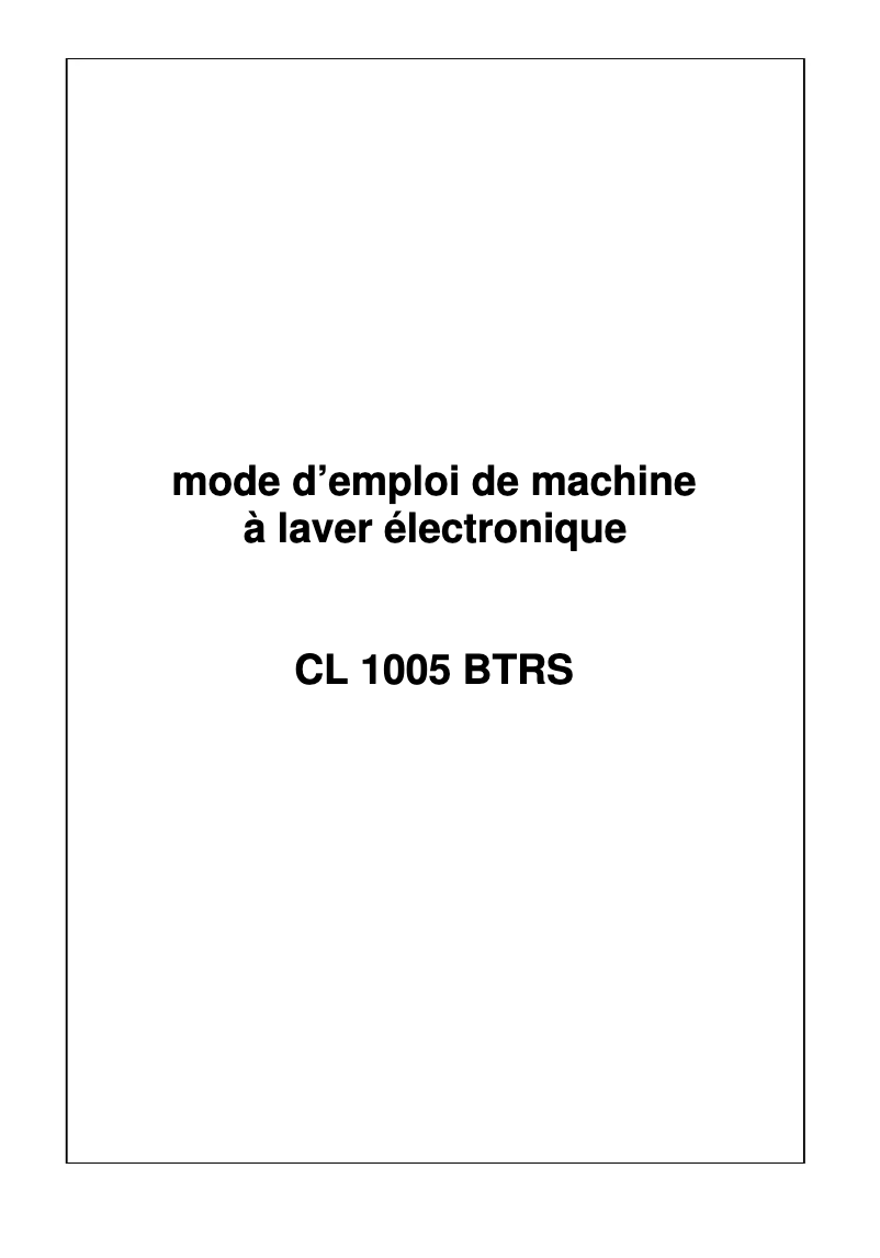 Page 1 de la notice Manuel utilisateur Clayton CL1005BTRS