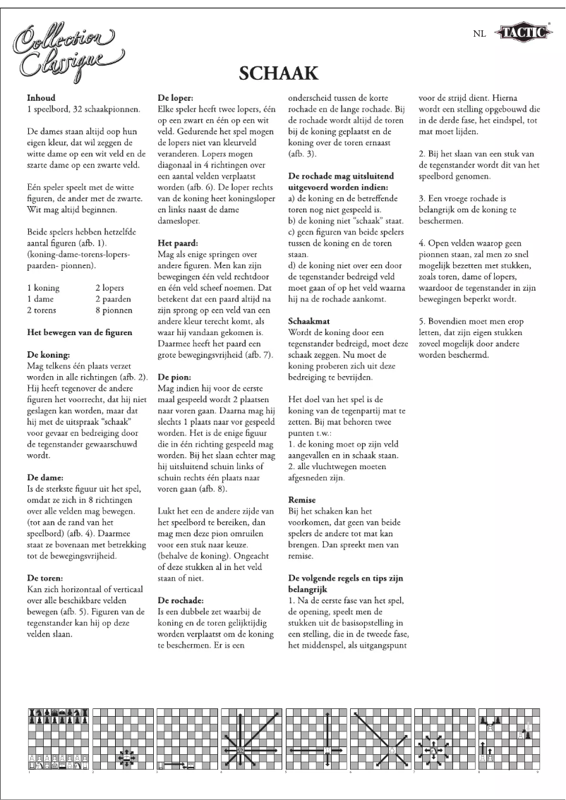 Page n°1 - Manuel utilisateur Tactic Collection Classique Chess