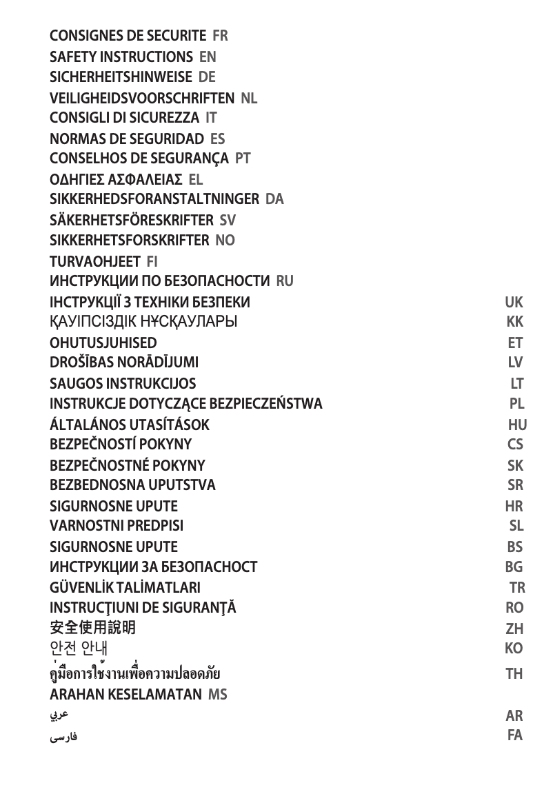 Image de la première page du manuel de l'appareil Fry Uno AF203110