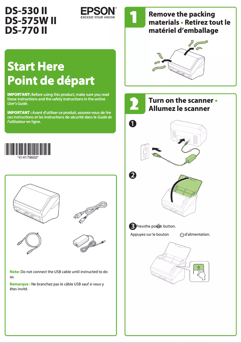 Página 1 del manual Guía de instalación Epson WorkForce DS-770