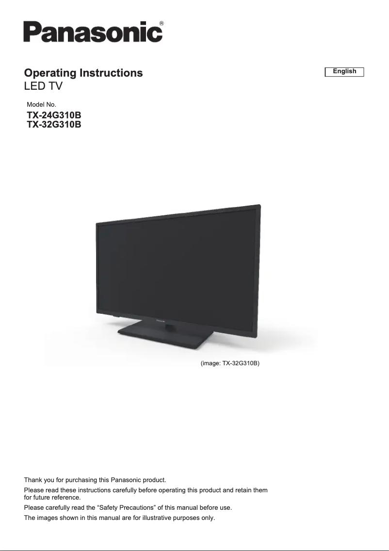 Page 1 de la notice Manuel utilisateur Panasonic TX-32G310B