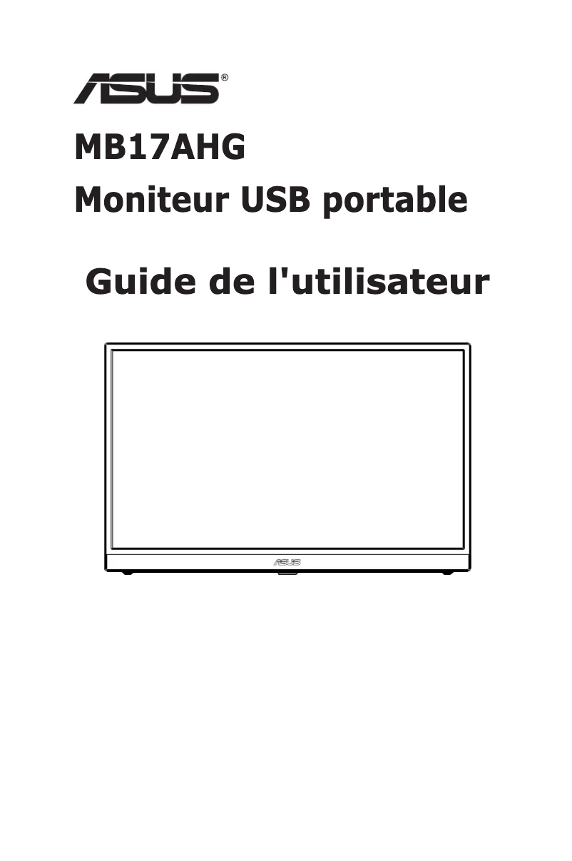 Image de la première page du manuel de l'appareil ZenScreen MB17AHG
