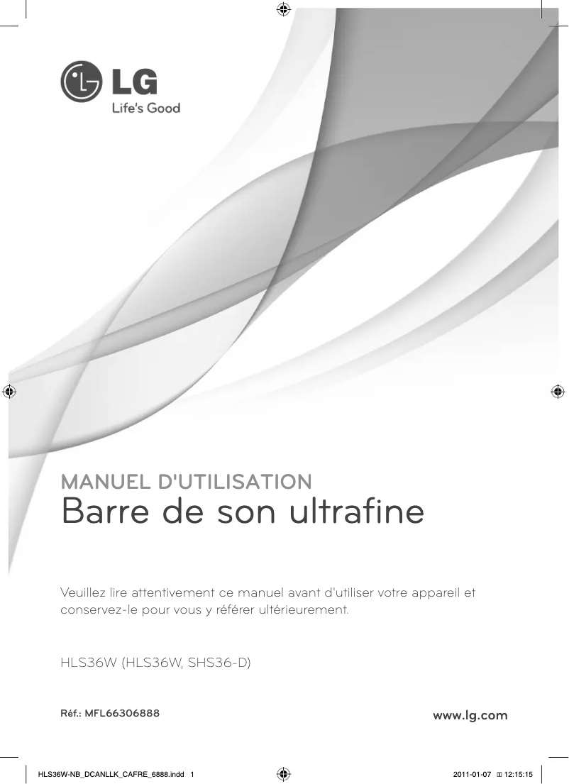 Page 1 de la notice Manuel utilisateur LG HLS36W