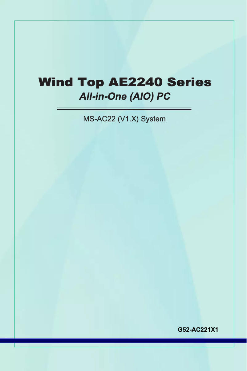Page n°1 - Manuel utilisateur MSI Wind Top AE2240
