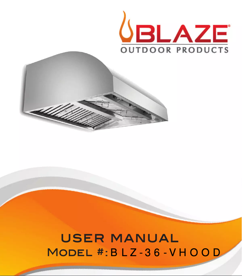 Page 1 de la notice Manuel utilisateur Blaze BLZ-36-VHOOD