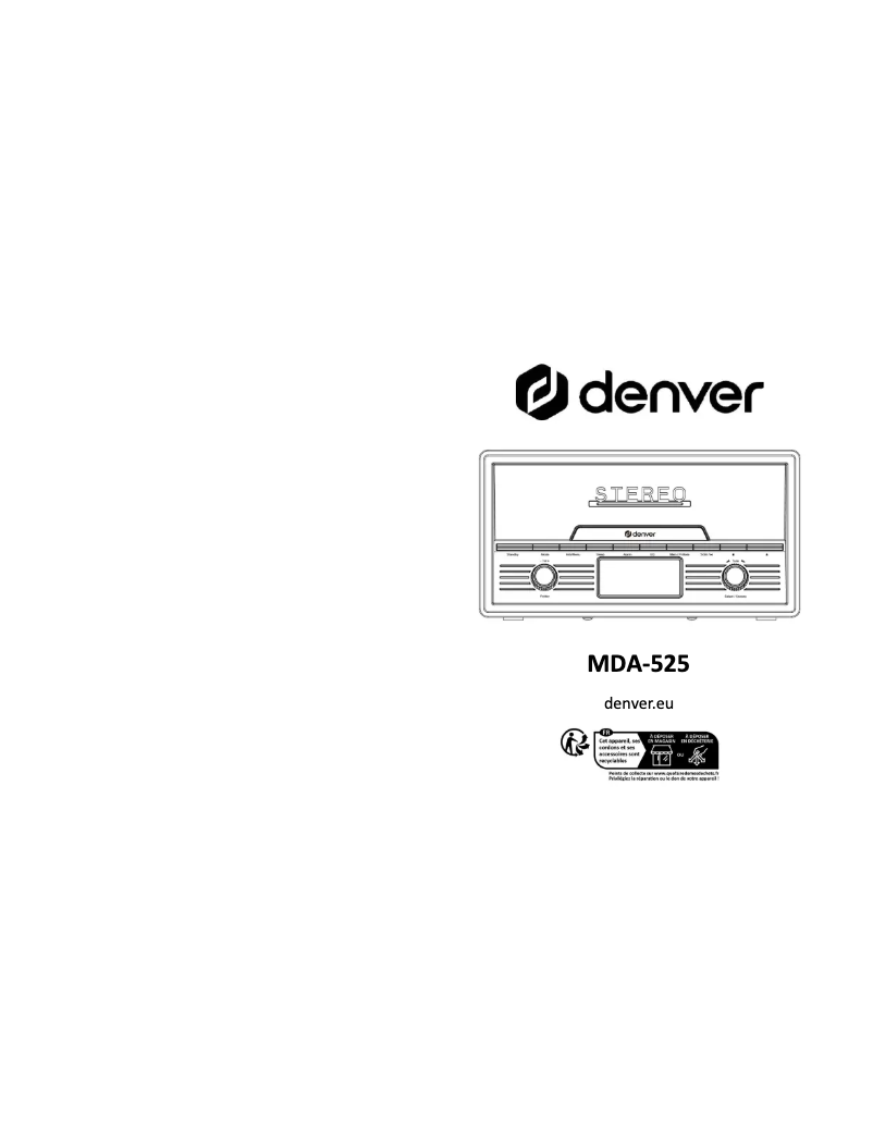 Page 1 de la notice Manuel utilisateur Denver MDA-525