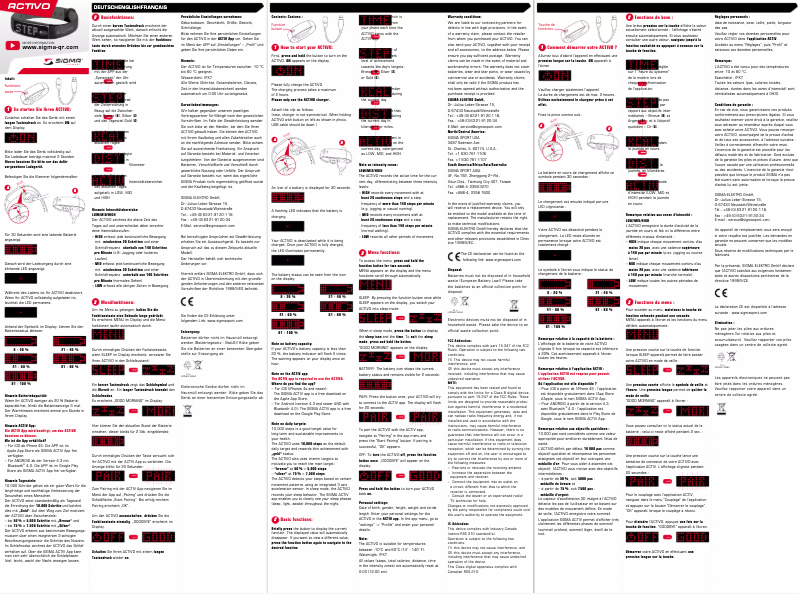 Image de la première page du manuel de l'appareil Activo