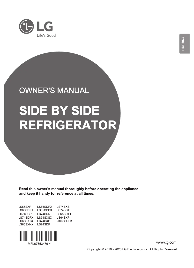 Page n°1 - Manuel utilisateur LG LS65SDT1