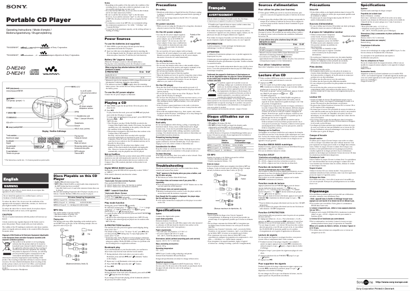 Image de la première page du manuel de l'appareil D-NE241