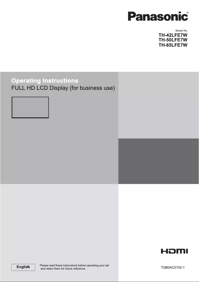 Imagen de la primera página del manual del dispositivo TH-42LFE7